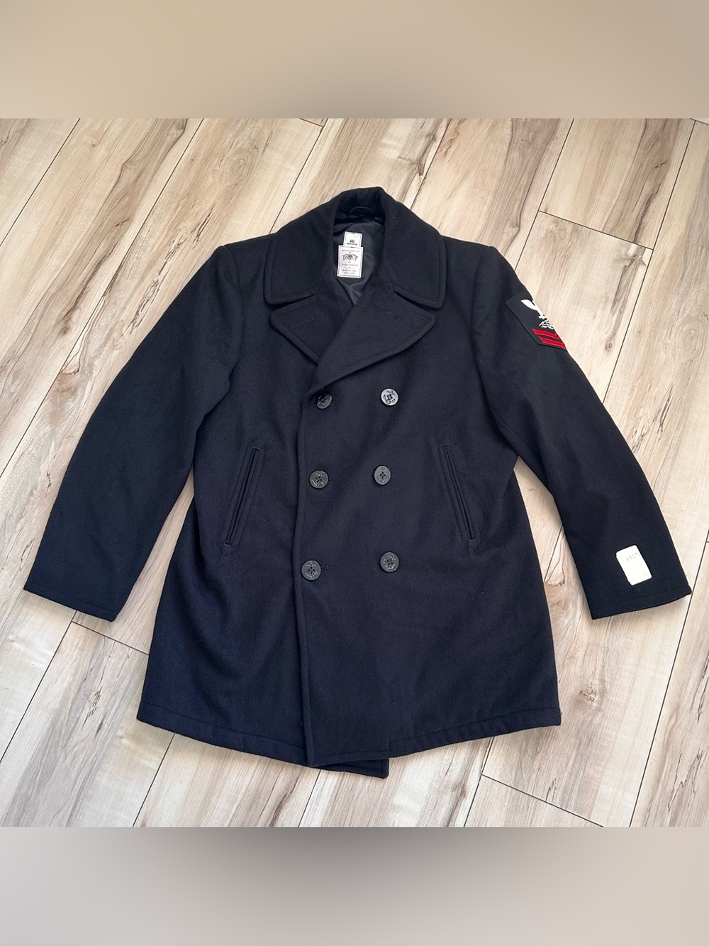 Sterlingwear Navy Pea Coat 44L Black US Navy DSCP Made in USA